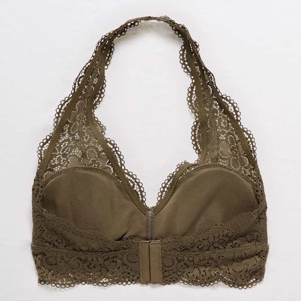 Aerie Wildflower Lace Padded Halter Bralette Size M - Picture 4 of 12